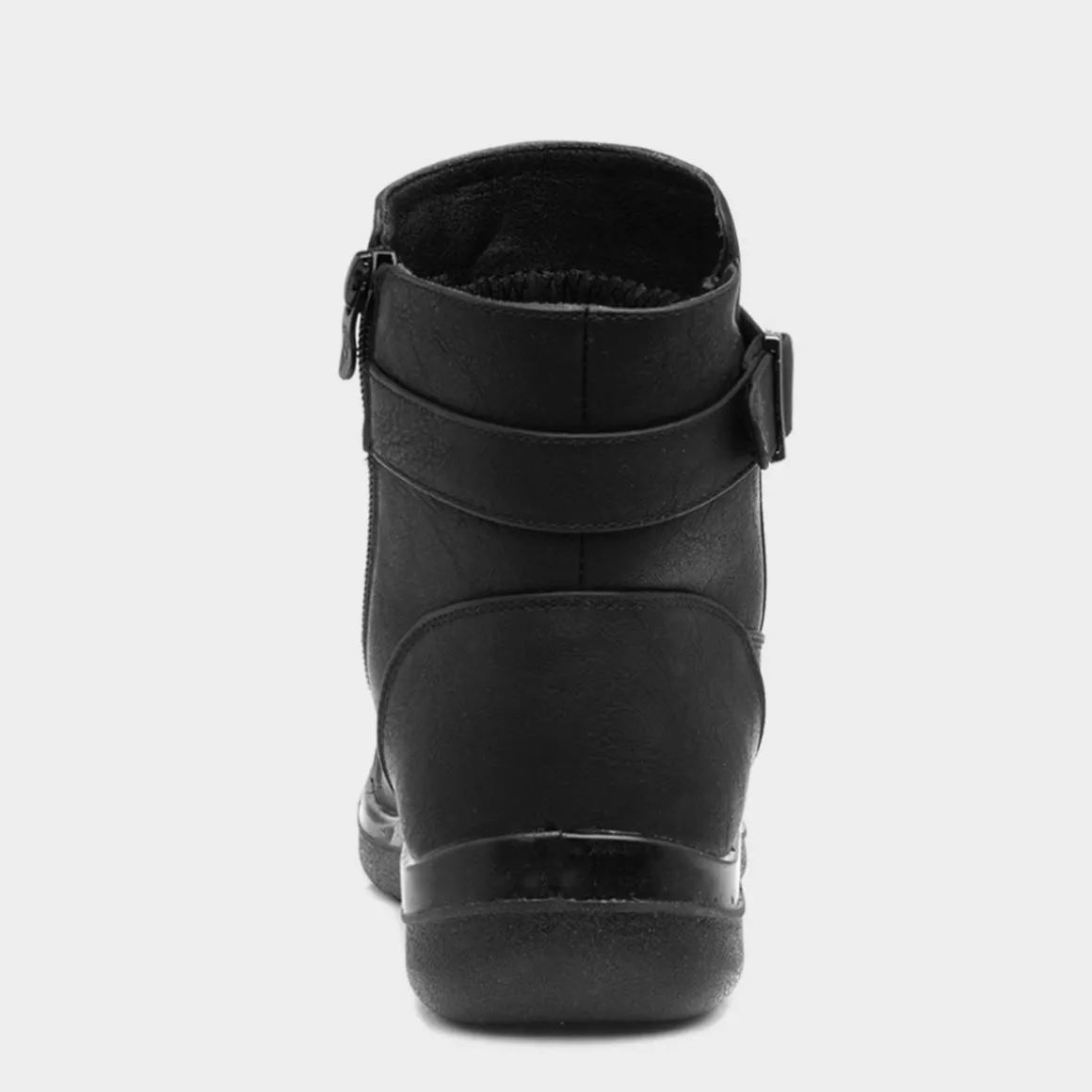 Softlites Jean Womens Black Buckled Ankle Boot