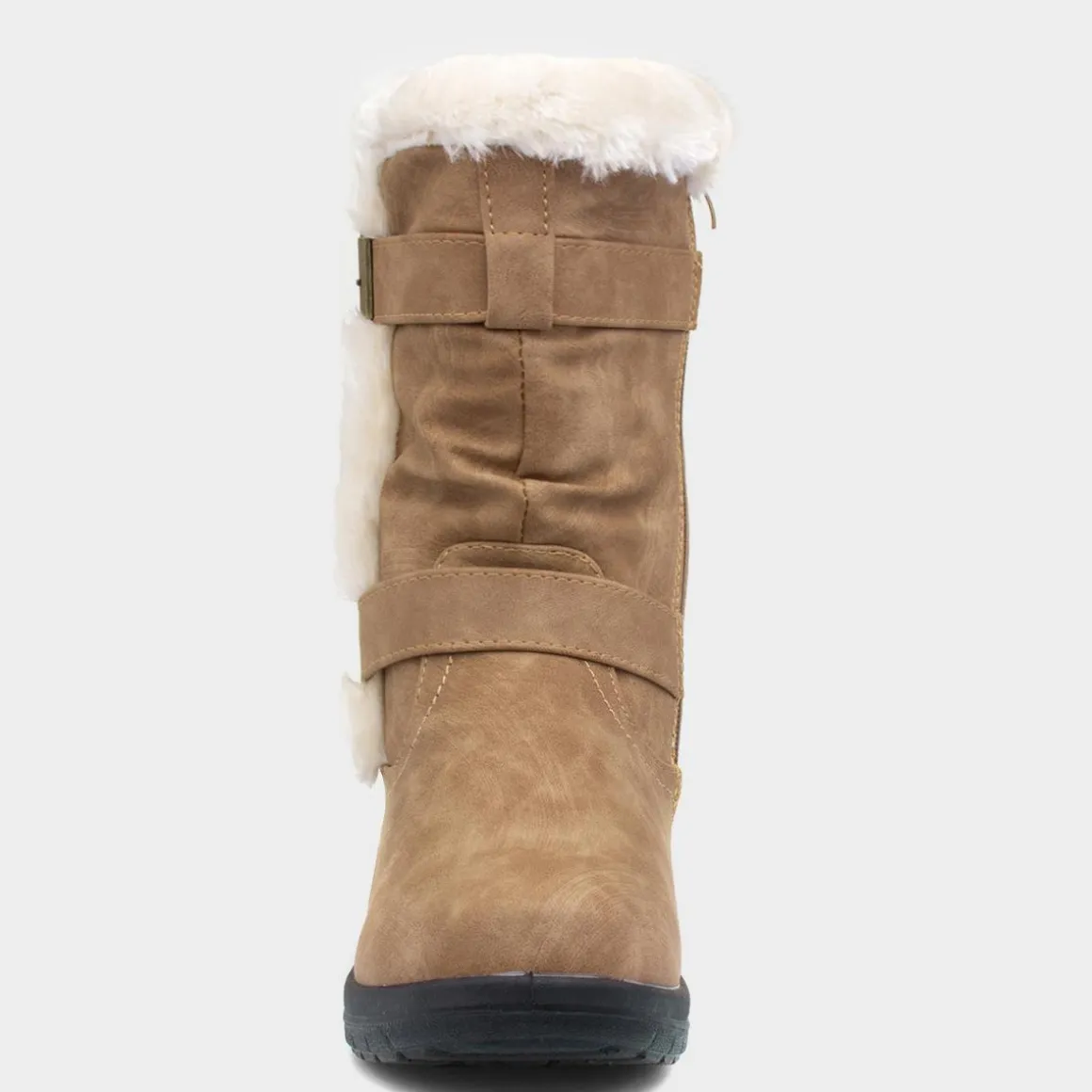 Softlites Jo Womens Tan Faux Fur Calf Boot