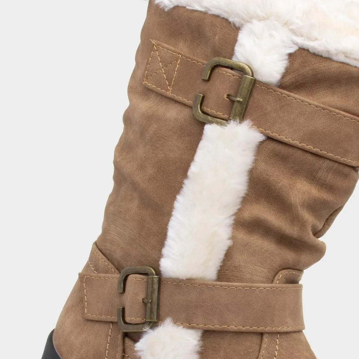Softlites Jo Womens Tan Faux Fur Calf Boot