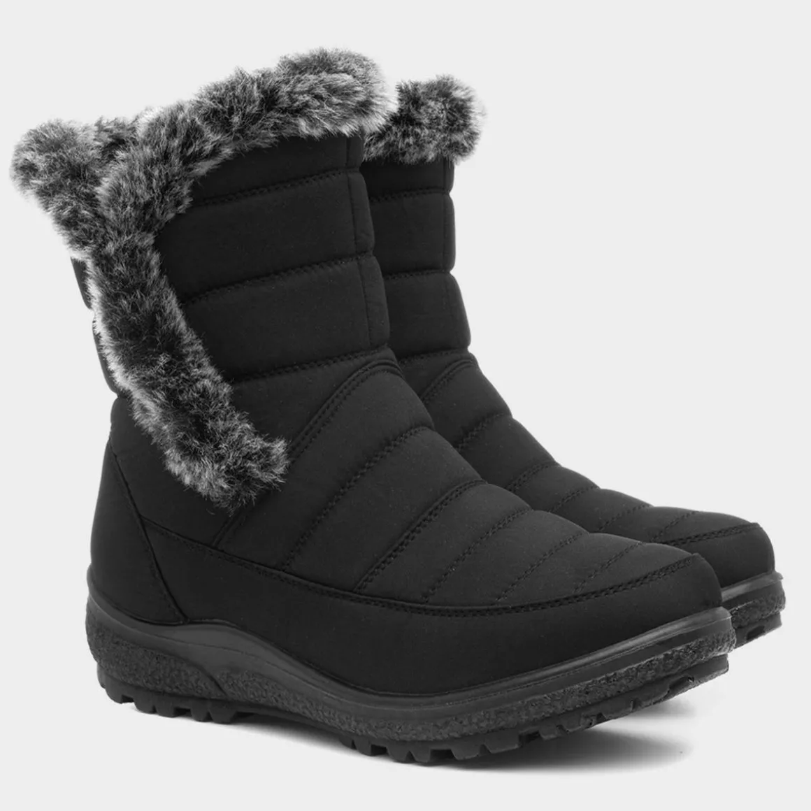 Softlites Joy Womens Black Faux Fur Boot
