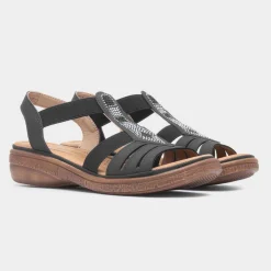 Softlites Selina Womens Black Sandal