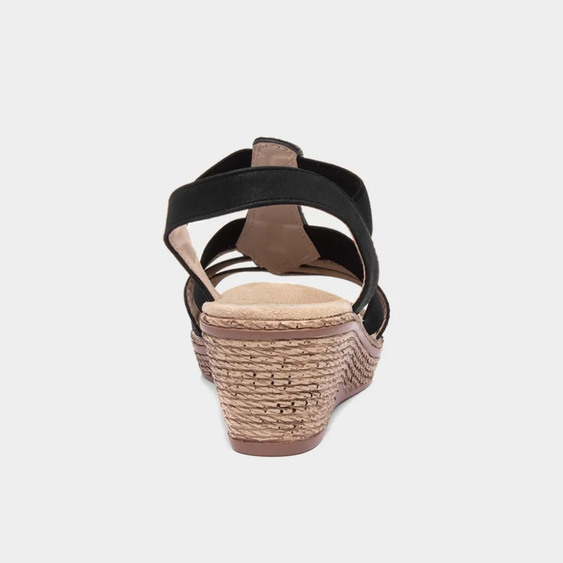 Softlites Sharon Womens Black Slip On Wedge Sandal