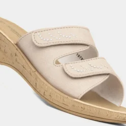 Softlites Sheila Womens Beige Mule Sandal