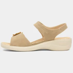 Softlites Shelby Womens Taupe Easy Fasten Sandal