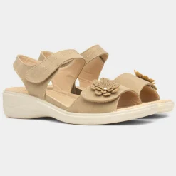 Softlites Shelby Womens Taupe Easy Fasten Sandal