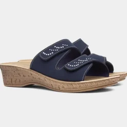 Softlites Shelia Womens Navy Mule Sandal