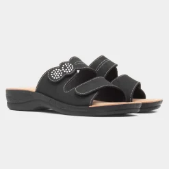 Softlites Shirley Womens Black Mule Sandal