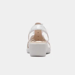 Softlites Sindy Womens White Wedge Flower Sandal