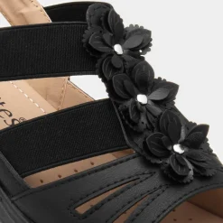 Softlites Sylvia Womens Black Comfort Sandal