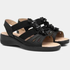 Softlites Sylvia Womens Black Comfort Sandal