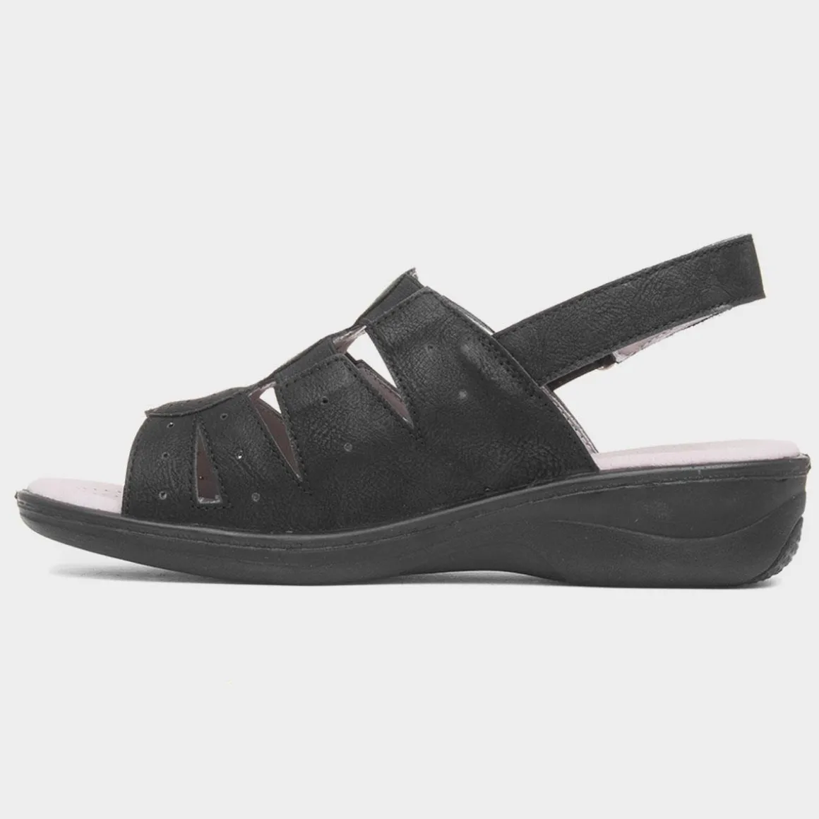 Softlites Synthia Womens Black Strappy Sandal