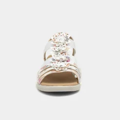 Softlites Womens White Floral Sandals
