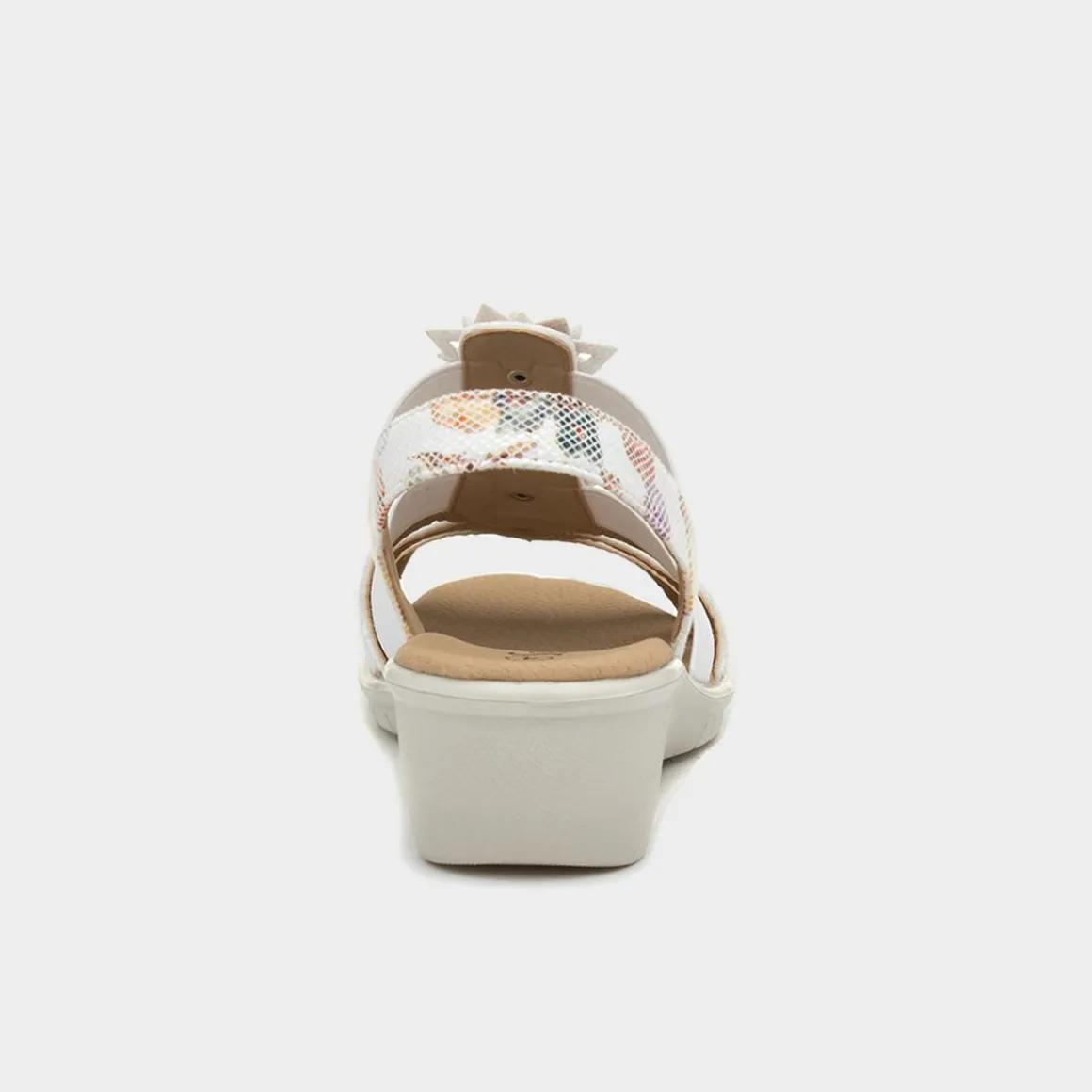 Softlites Womens White Floral Sandals