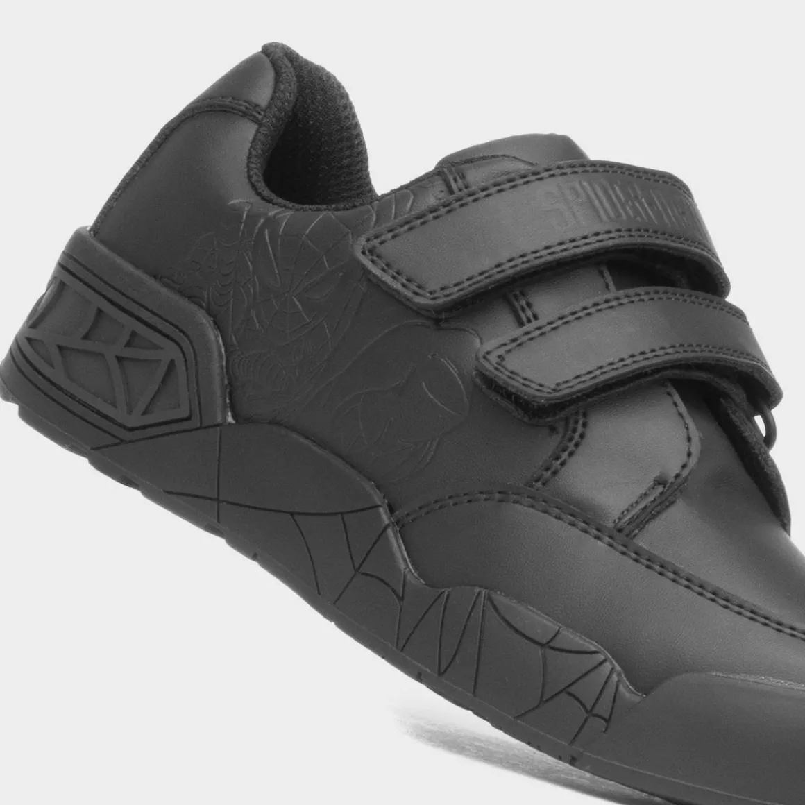Spider-Man Boys Black School Shoe