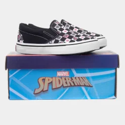 Spider-Man Kids Black Slip On Canvas