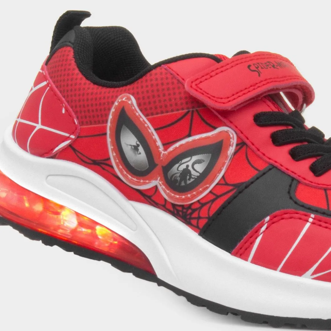 Spider-Man Kids Red Easy Fasten Light Up Trainer