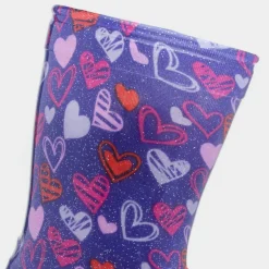 Sunny Girls Purple Love Hearts Welly