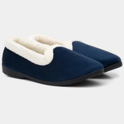 The Slipper Company Frida Womens Navy Velour Full