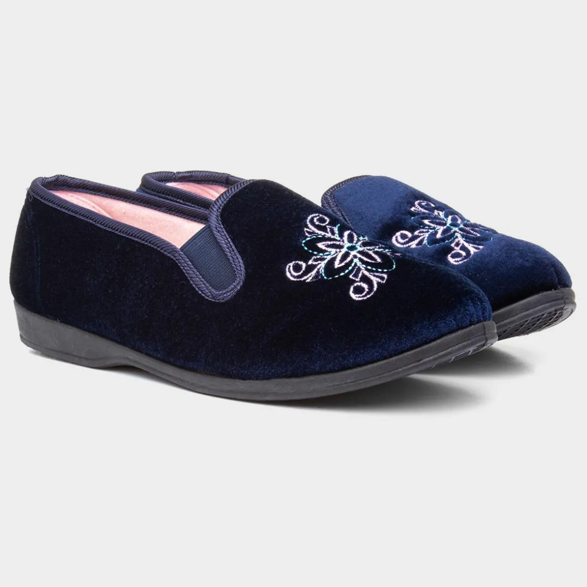 The Slipper Company Ida Womens Navy Twin Gusset