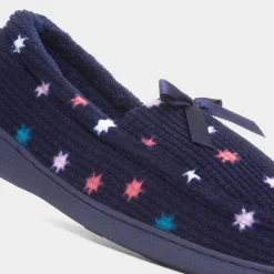 The Slipper Company Laurel Womens Navy Moccasin