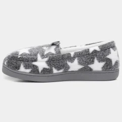 The Slipper Company Lyla Womens Grey Star Moccasin