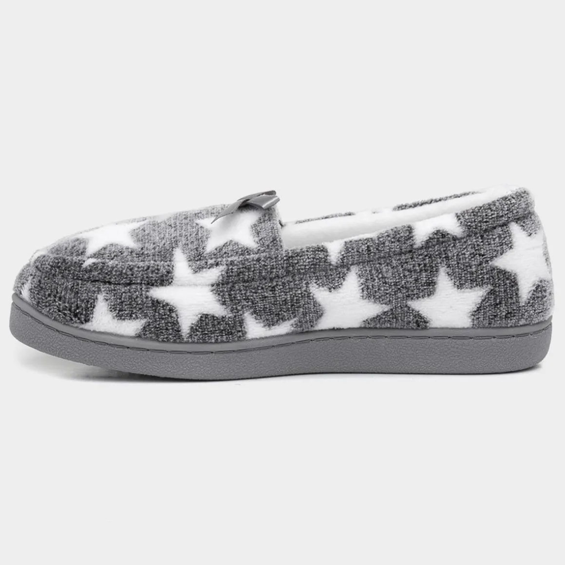 The Slipper Company Lyla Womens Grey Star Moccasin