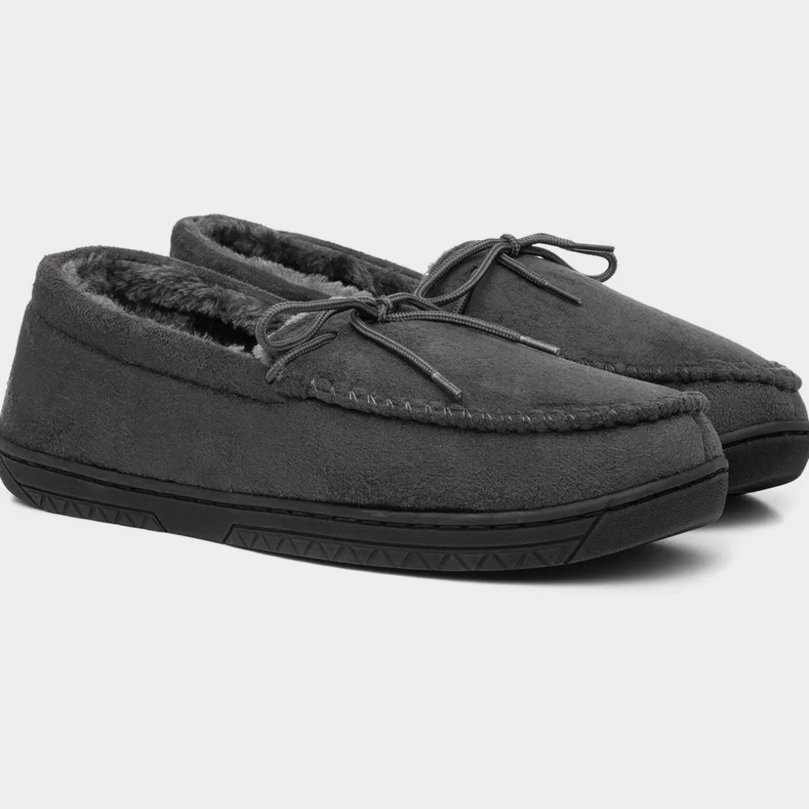 The Slipper Company Oscar Mens Grey Moccasin