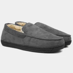 The Slipper Company Otis Mens Grey Moccasin