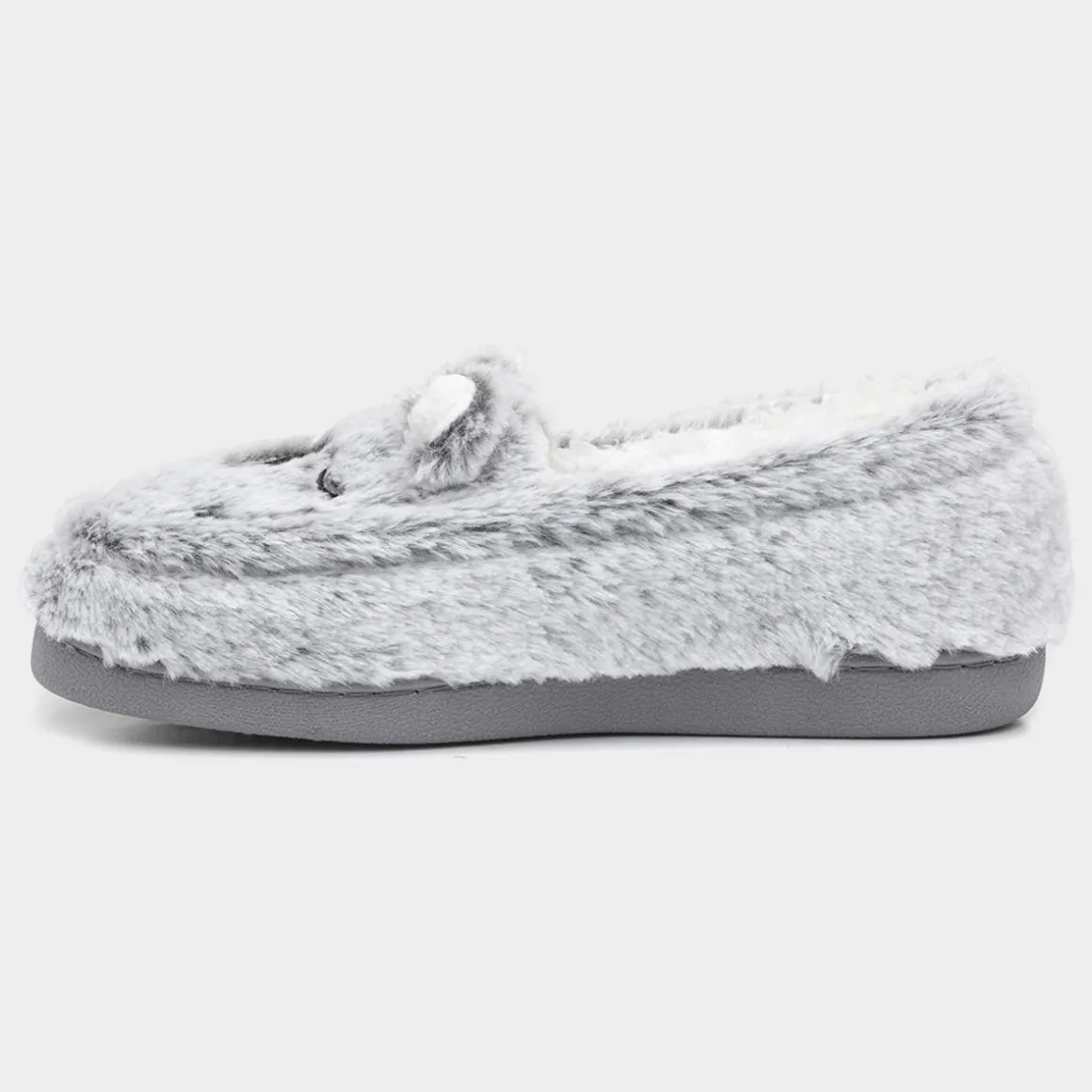 The Slipper Company Rebel Womens Grey Moccasin