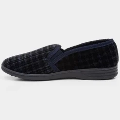 The Slipper Company Reid Mens Navy Twin Gusset