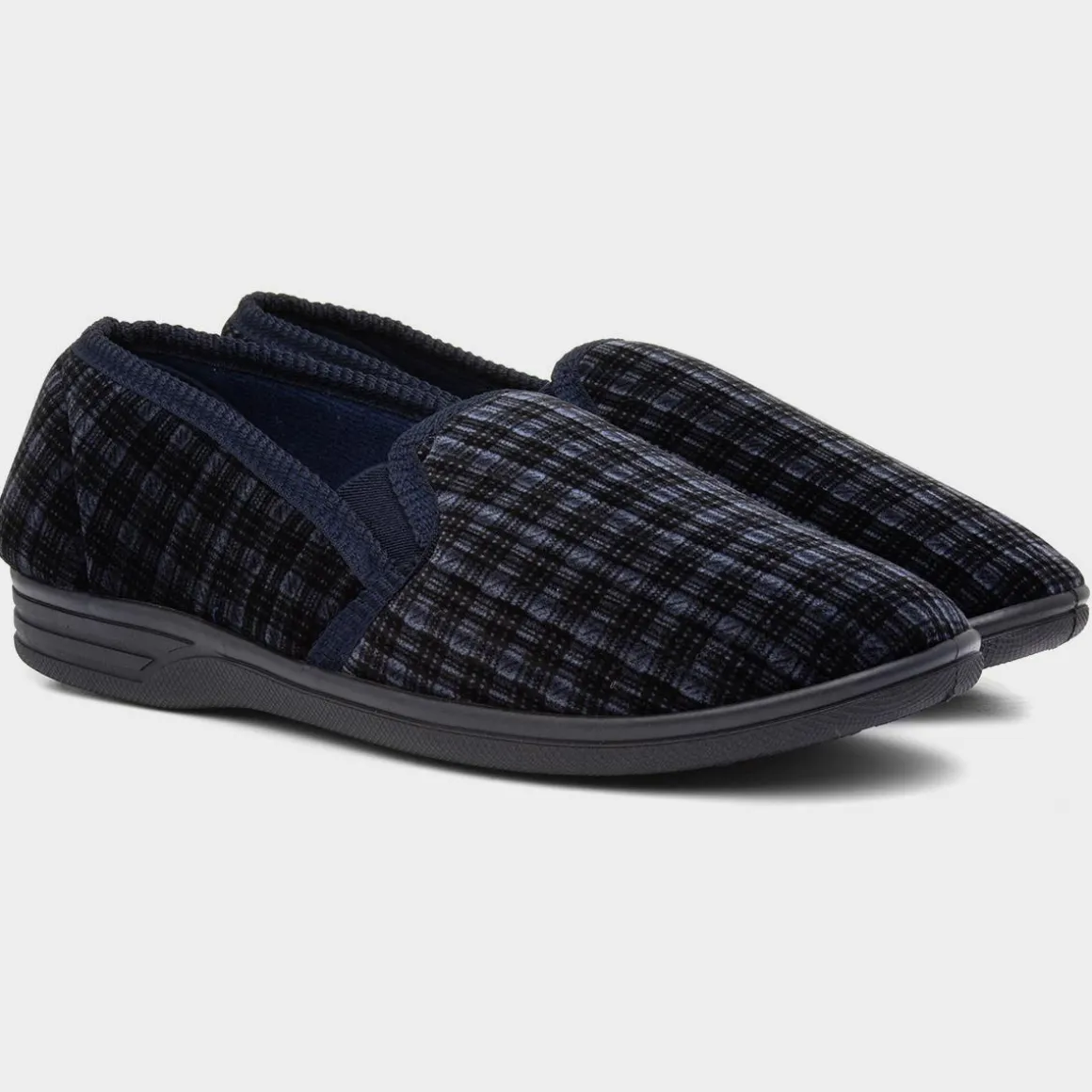 The Slipper Company Reid Mens Navy Twin Gusset
