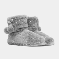 The Slipper Company Rosalynn Womens Grey Bootie