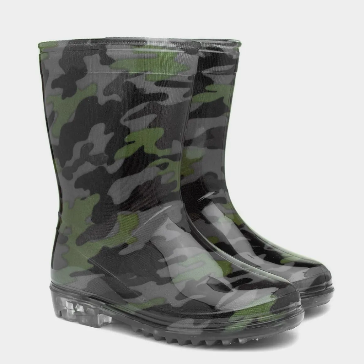 Tide Boys Black & Green Camouflage Welly