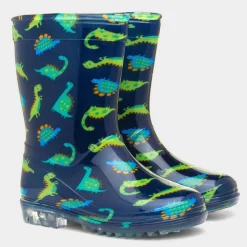 Tornado Boys Dinosaur Navy & Green Welly