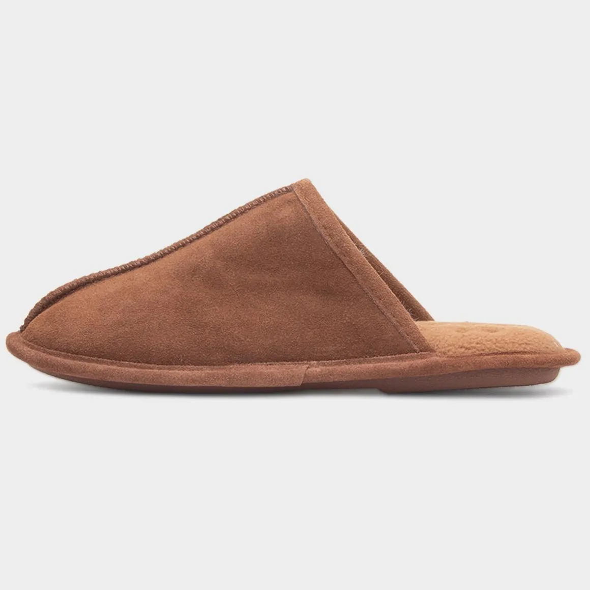 Totes Mens Tan Suede Mule Slipper