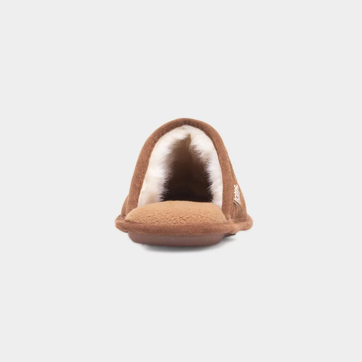 Totes Mens Tan Suede Mule Slipper