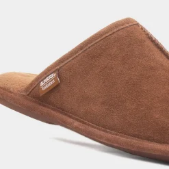 Totes Mens Tan Suede Mule Slipper