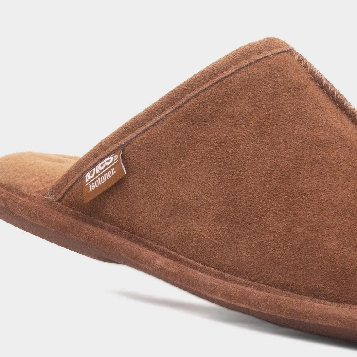 Totes Mens Tan Suede Mule Slipper