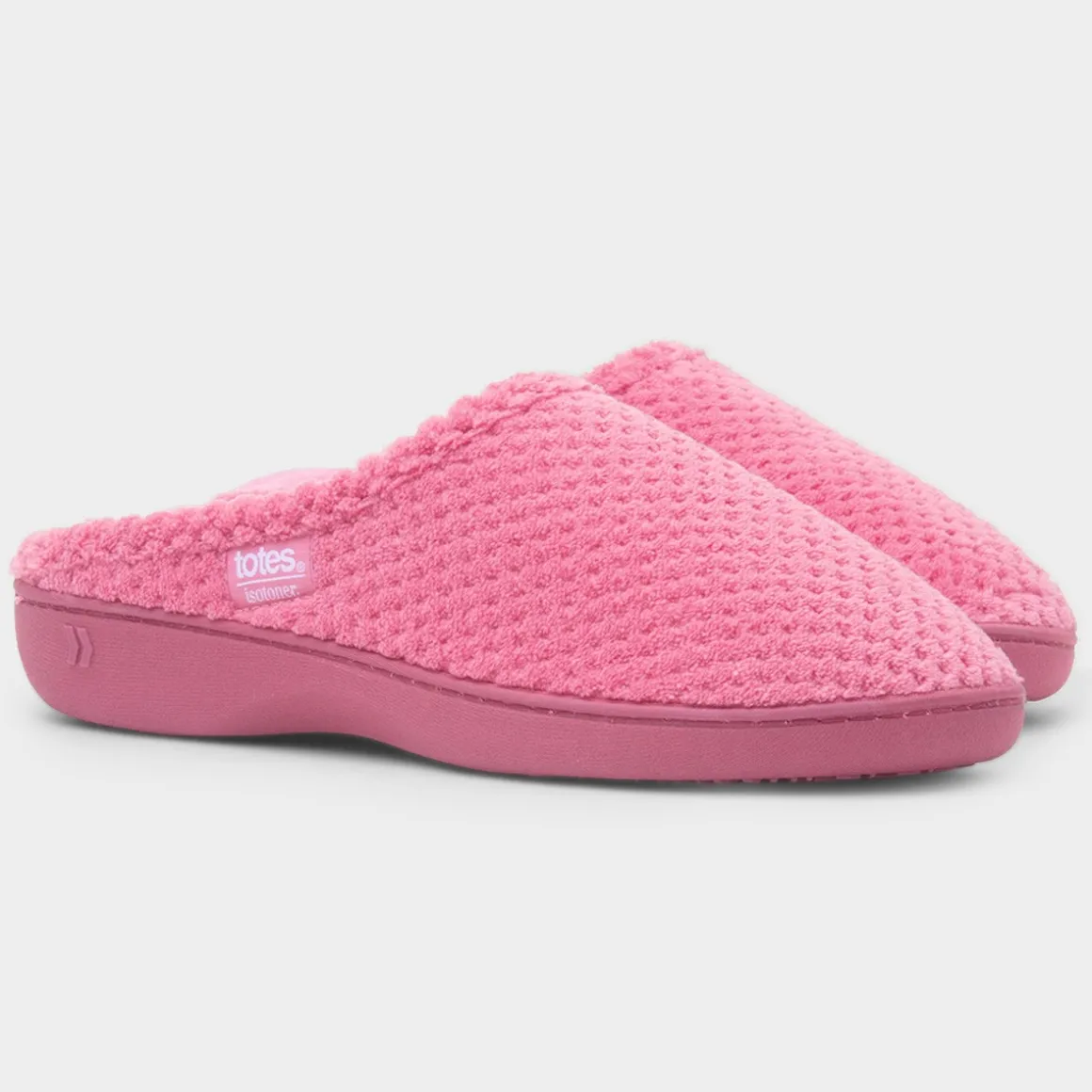 Totes Popcorn Terry Womens Pink Mule Slipper