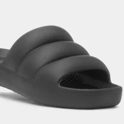 Totes Solbounce Womens Black Puffy EVA Slider