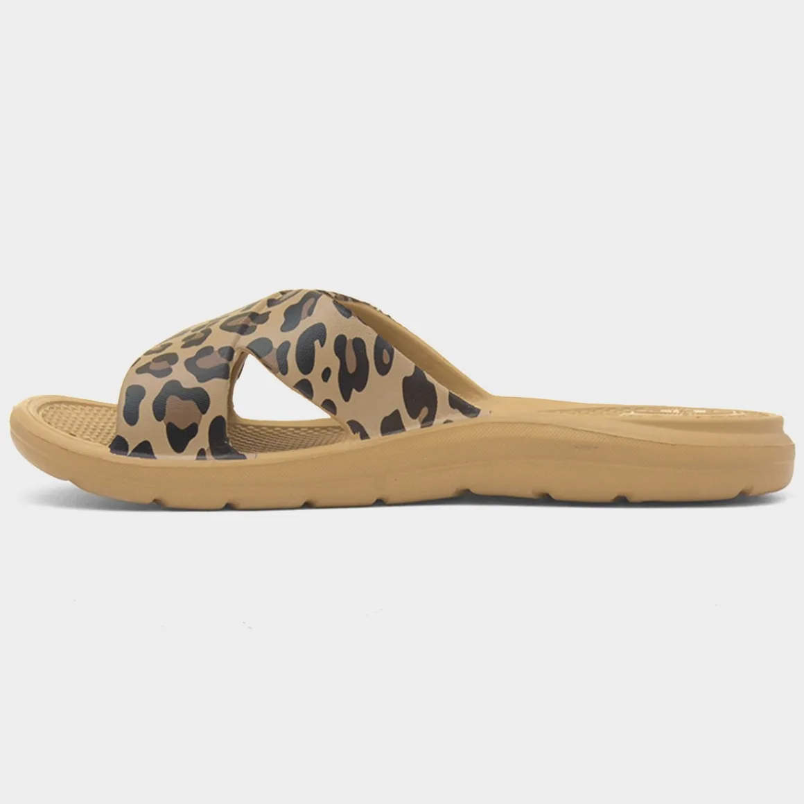 Totes Solbounce Womens Multi Leopard EVA Slider
