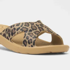 Totes Solbounce Womens Multi Leopard EVA Slider