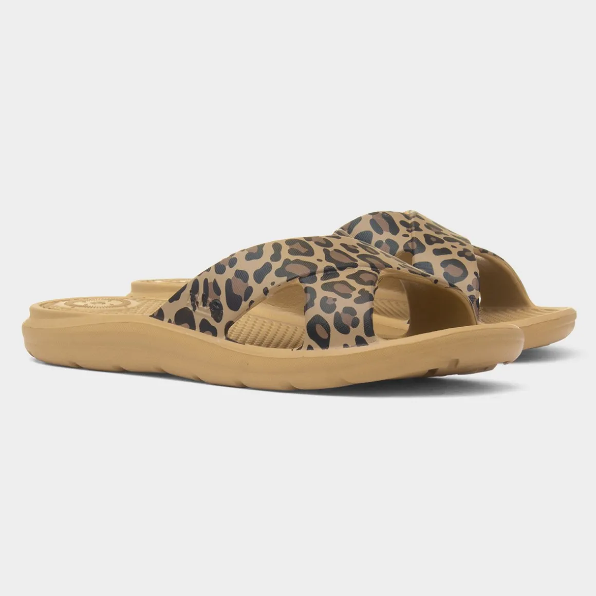 Totes Solbounce Womens Multi Leopard EVA Slider