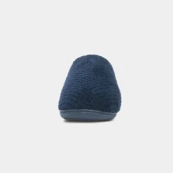 Totes Swept Back Popcorn Mens Navy Mule Slipper