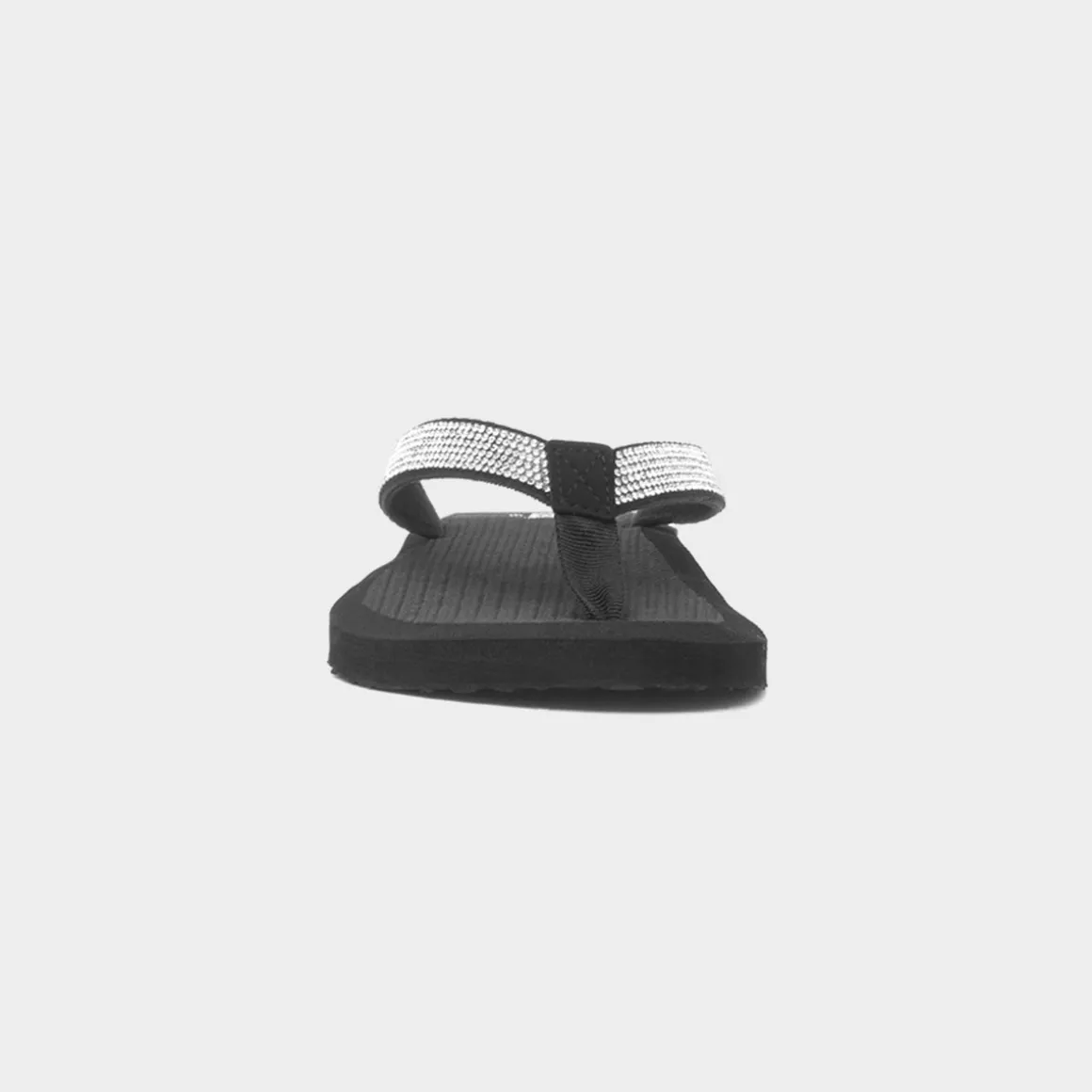 Totes Womens Black Beaded Toe Post Sandal
