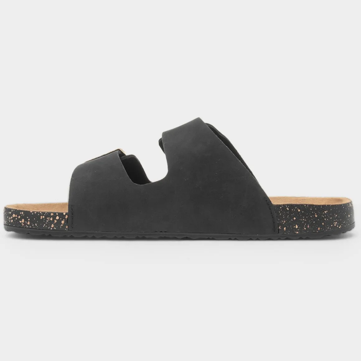 Totes Womens Black Double Buckle Sandal