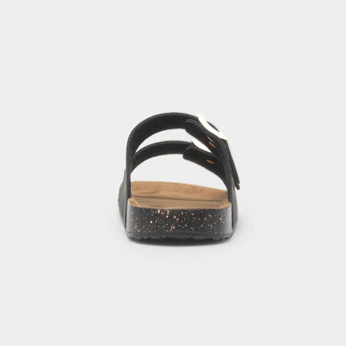 Totes Womens Black Double Buckle Sandal