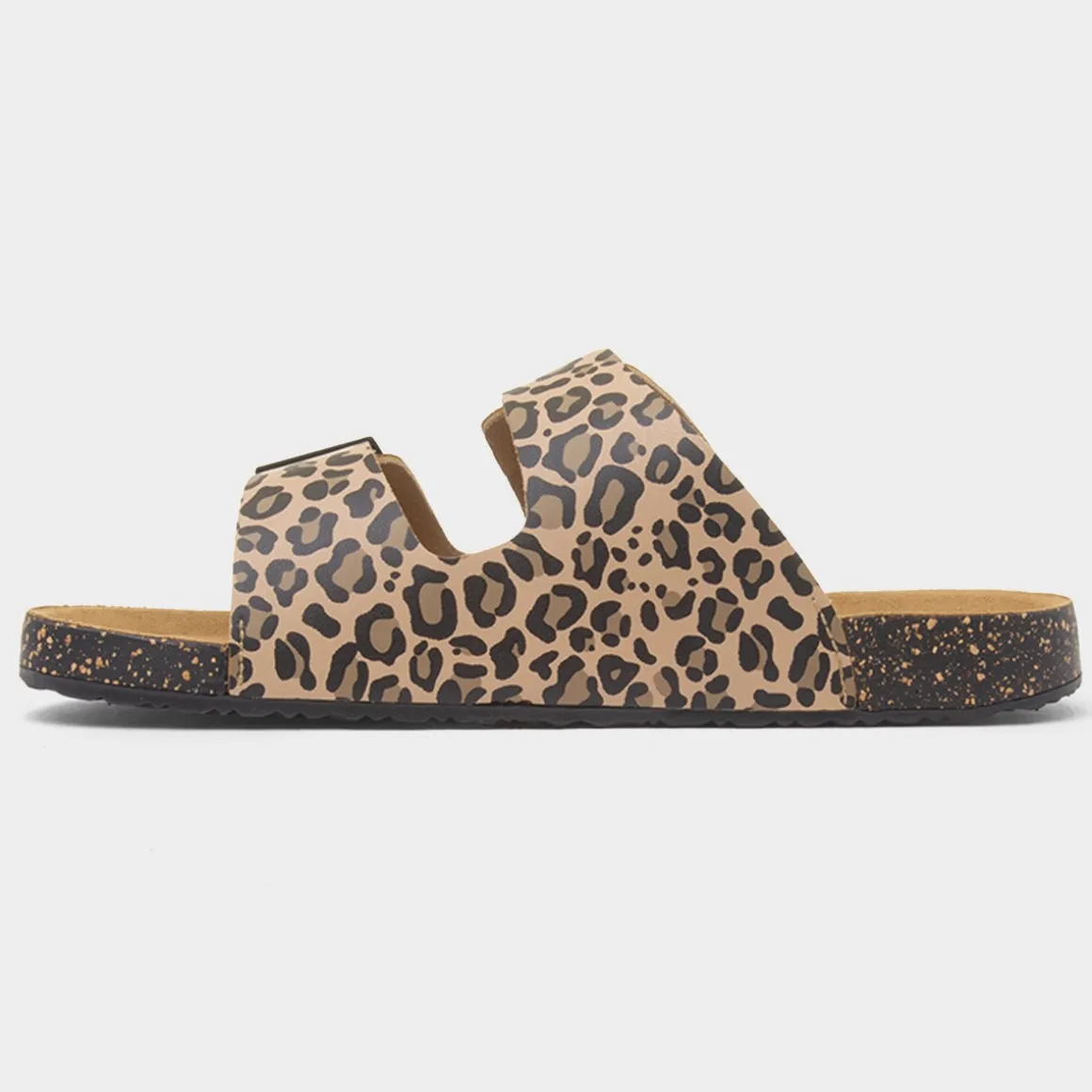 Totes Womens Multi Double Buckle Leopard Sandal