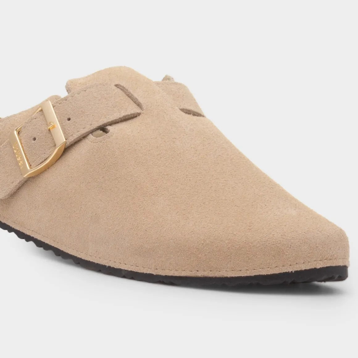 Totes Womens Sand Suede Mule Sandal