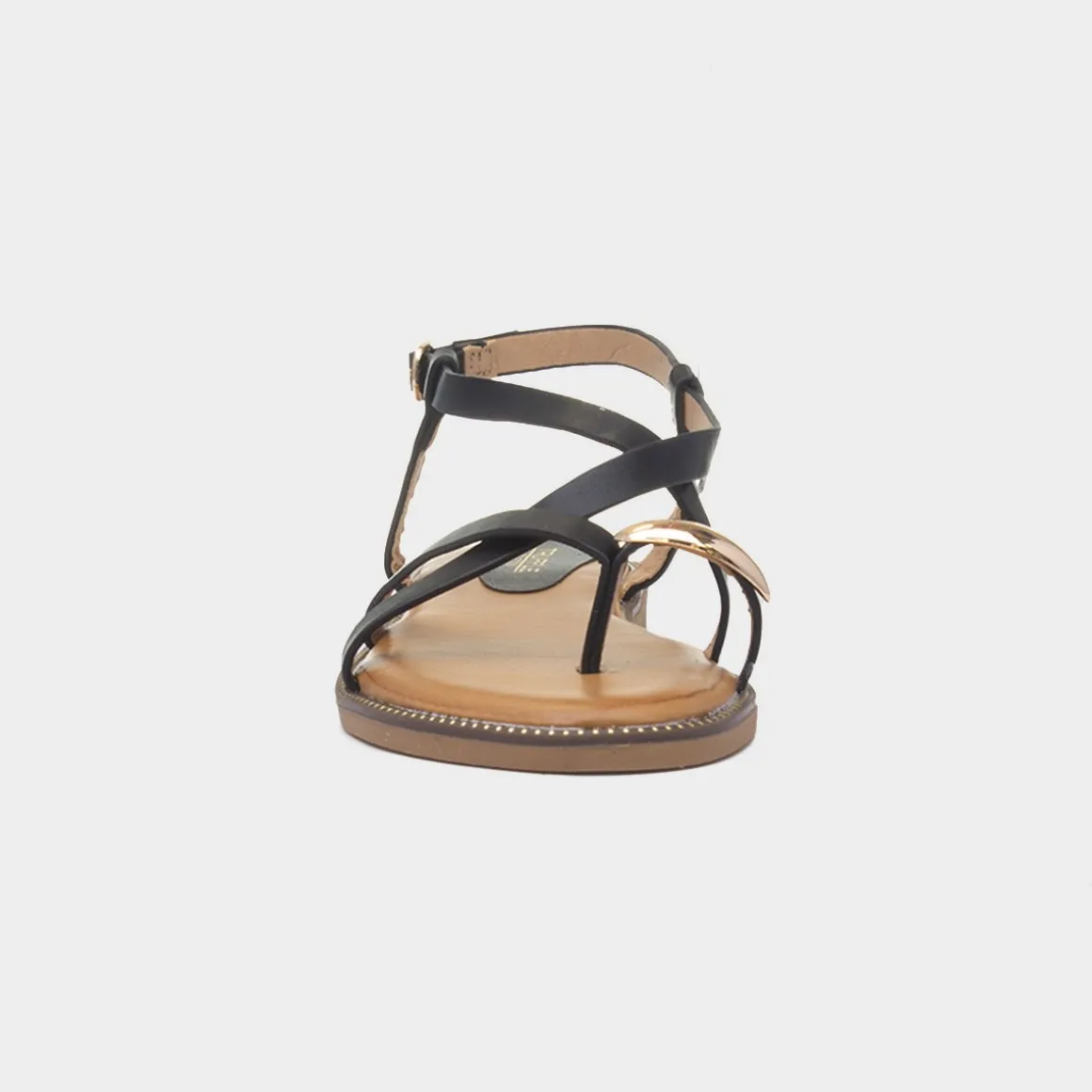 Truffle Aelia Womens Black Toe Post Sandal